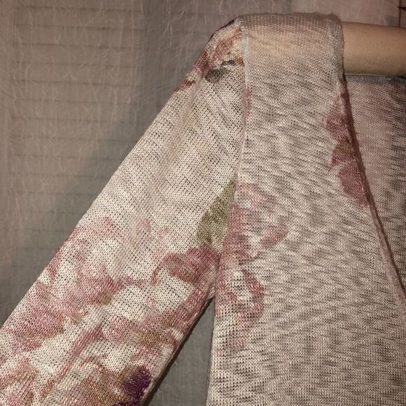 American Rag S Knit Floral Open Front Tasseled Hem Cardigan Kimono Duster - Picture 4 of 12